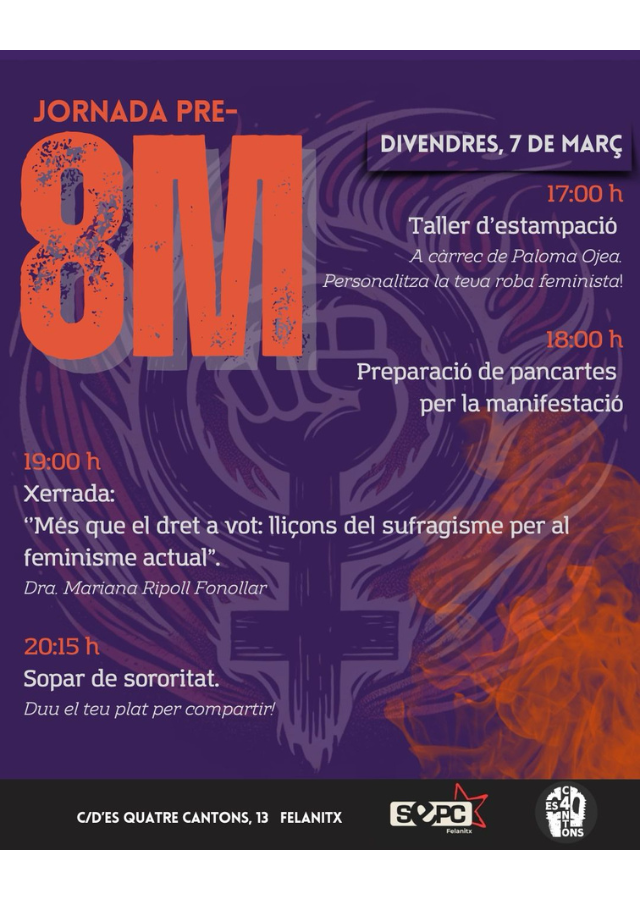 8M - sororitat xerrades i tallers